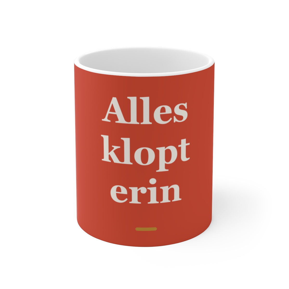 Mok met tekst “Alles klopt erin” — cadeau voor een accountant
