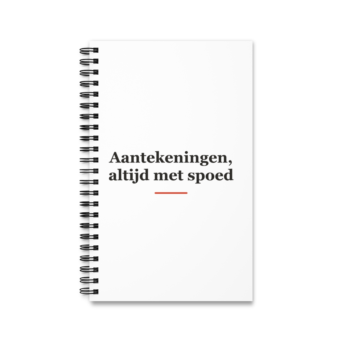 Notitieboek met tekst “Aantekeningen, altijd met spoed” — cadeau voor een ambulancebroeder