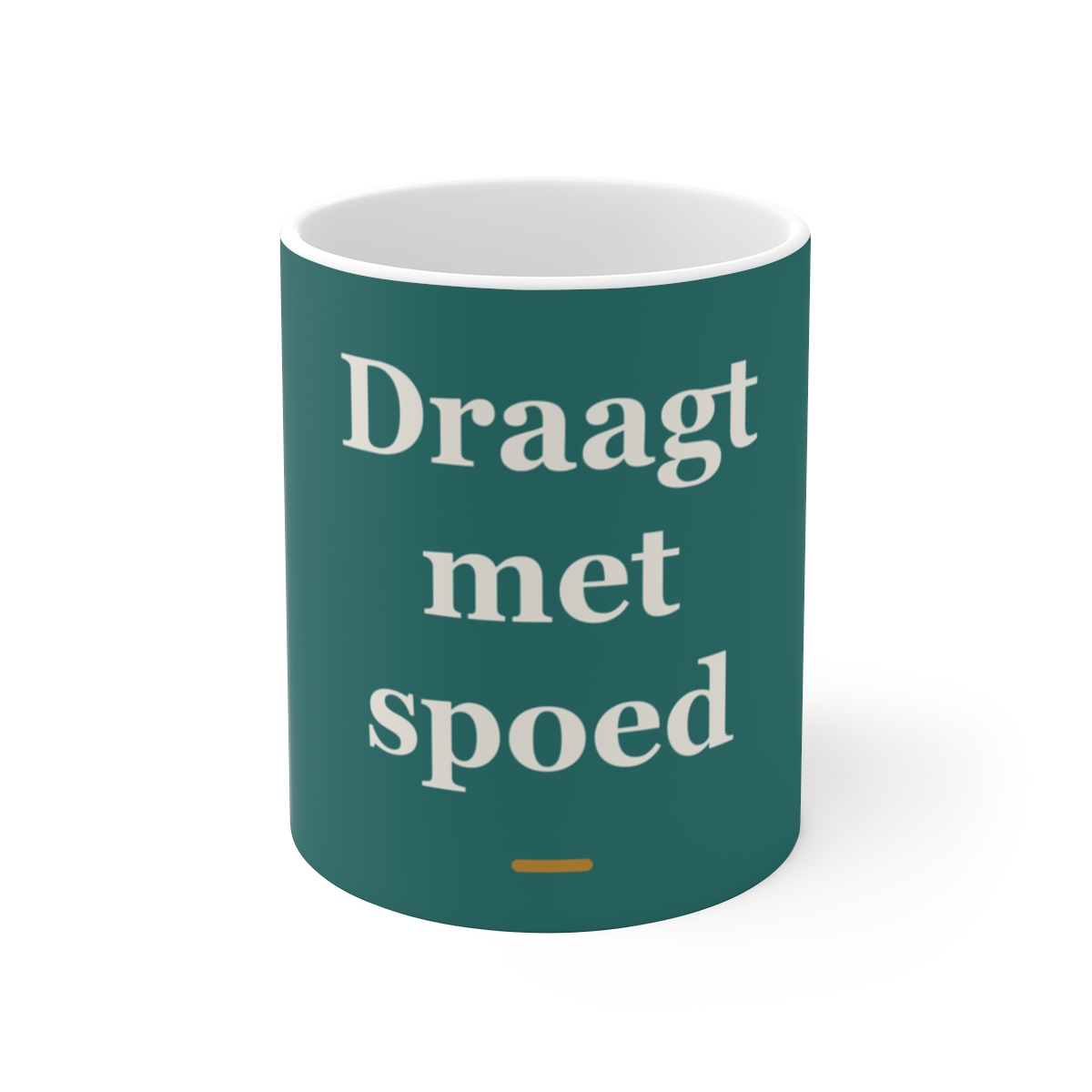 Mok met tekst “Draagt met spoed” — cadeau voor een ambulancebroeder