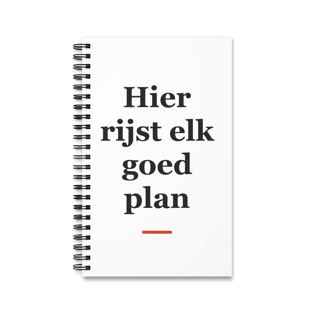 Notitieboek met tekst “Hier rijst elk goed plan” — cadeau voor een bakker