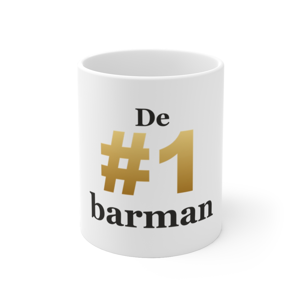 Mok met tekst “De #1 barman” — cadeau voor een barman