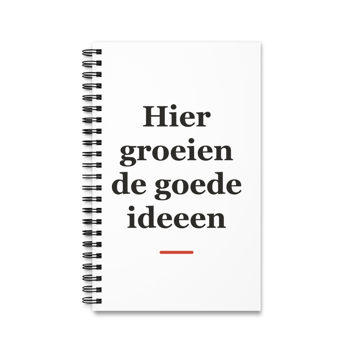 Notitieboek met tekst “Hier groeien de goede ideeen” — cadeau voor een boer