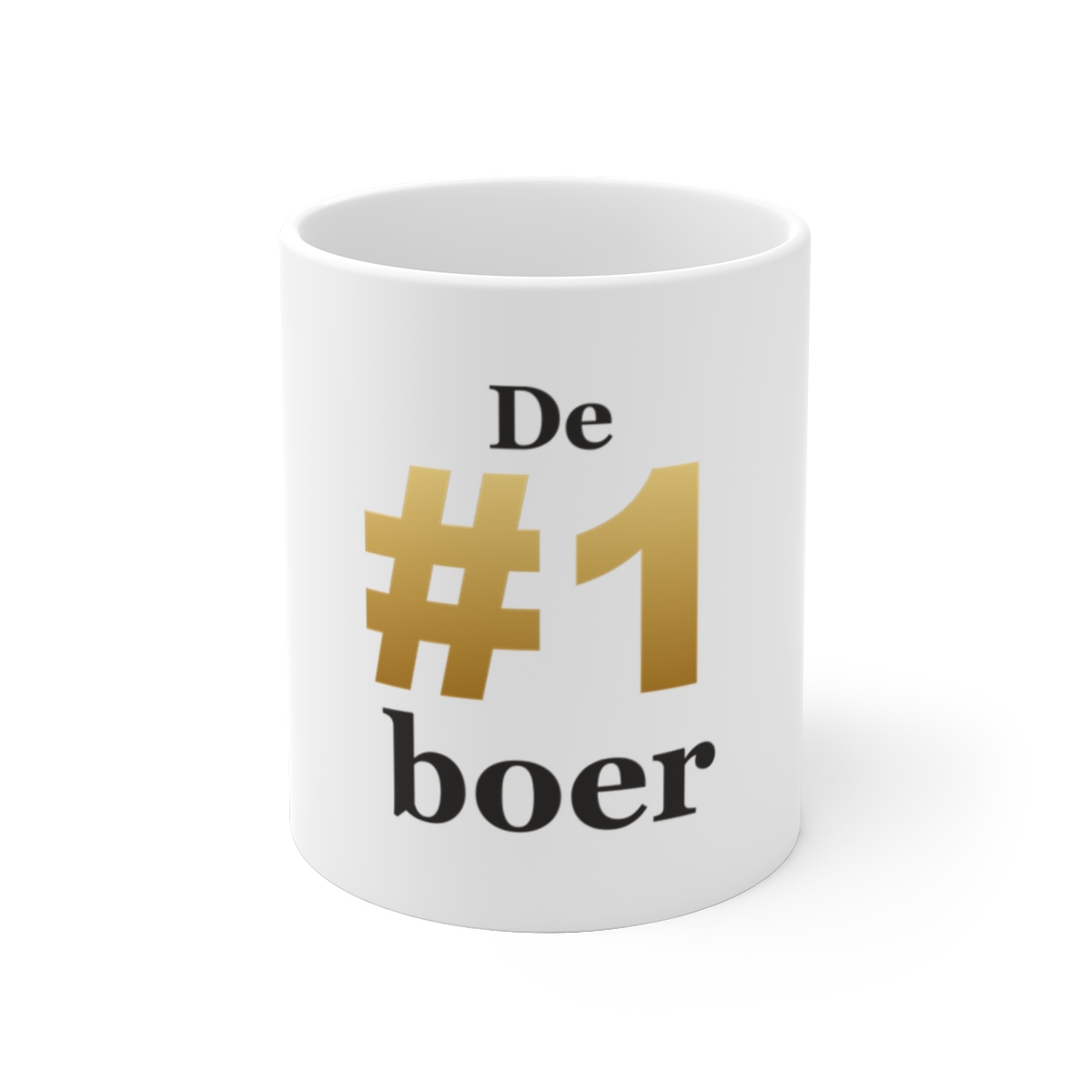 Mok met tekst “De #1 boer” — cadeau voor een boer