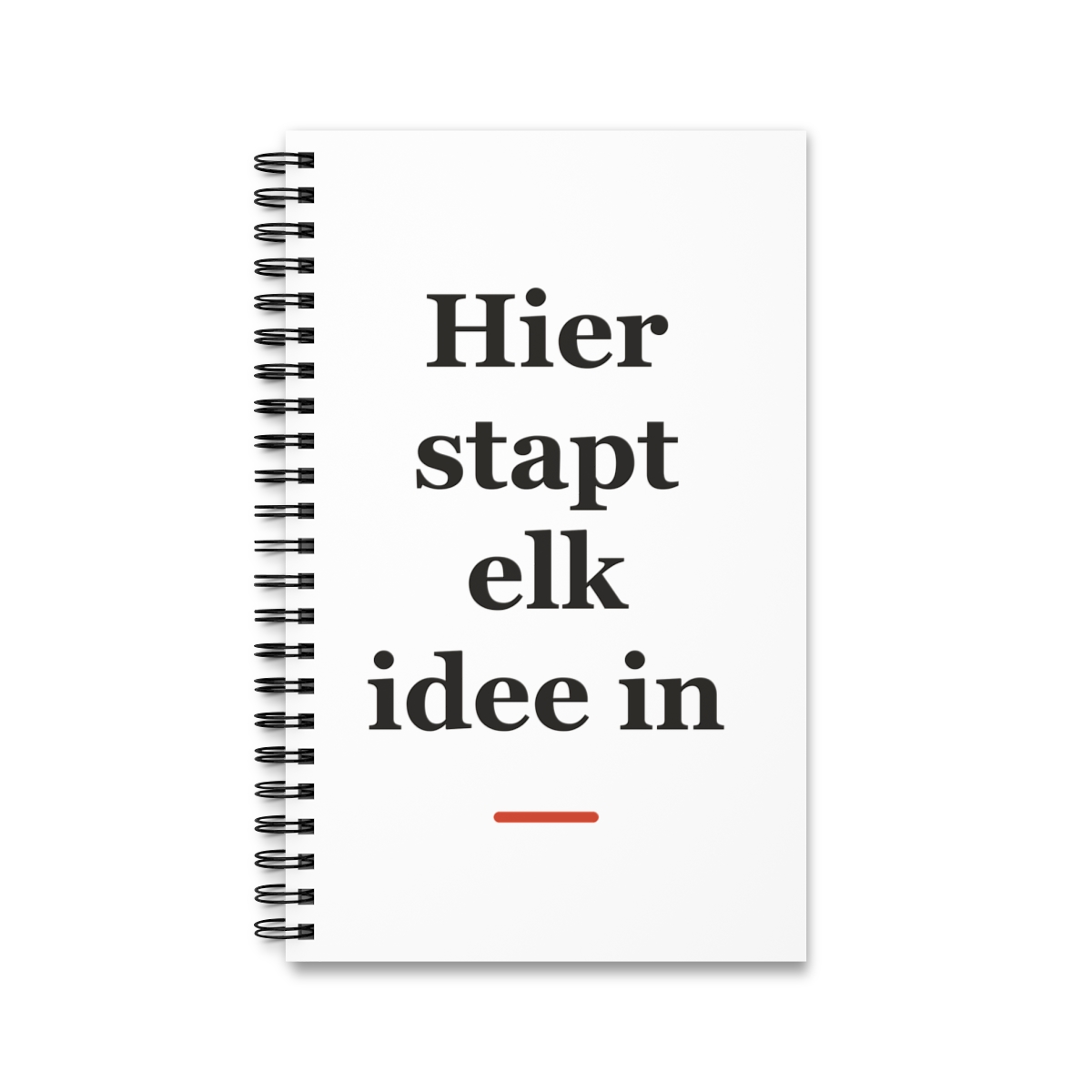 Notitieboek met tekst “Hier stapt elk idee in” — cadeau voor een buschauffeur