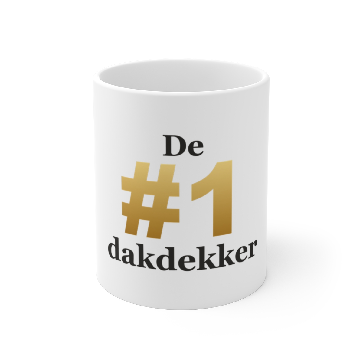 Mok met tekst “De #1 dakdekker” — cadeau voor een dakdekker