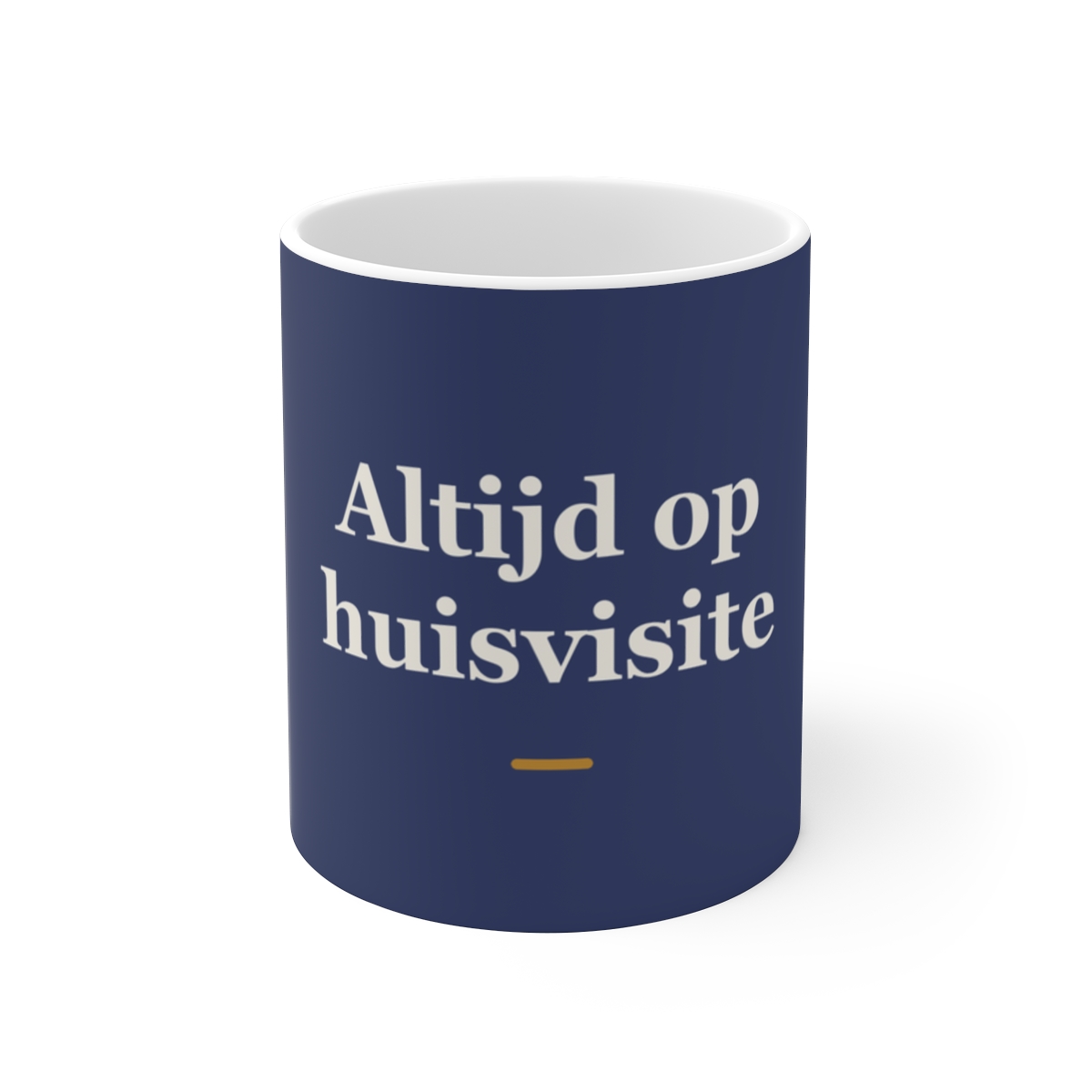 Mok met tekst “Altijd op huisvisite” — cadeau voor een dierenarts
