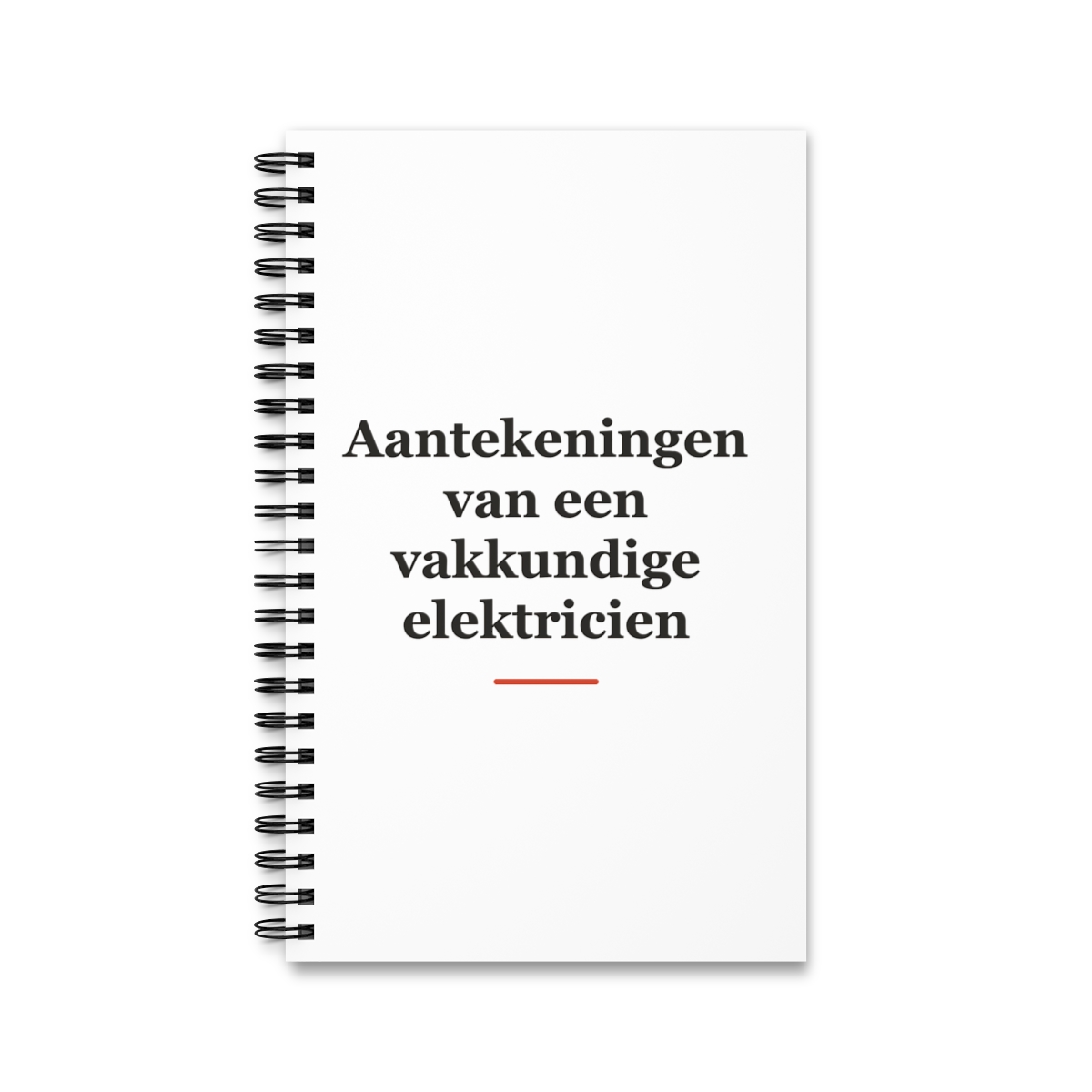 Notitieboek met tekst “Aantekeningen van een vakkundige elektricien” — cadeau voor een elektricien