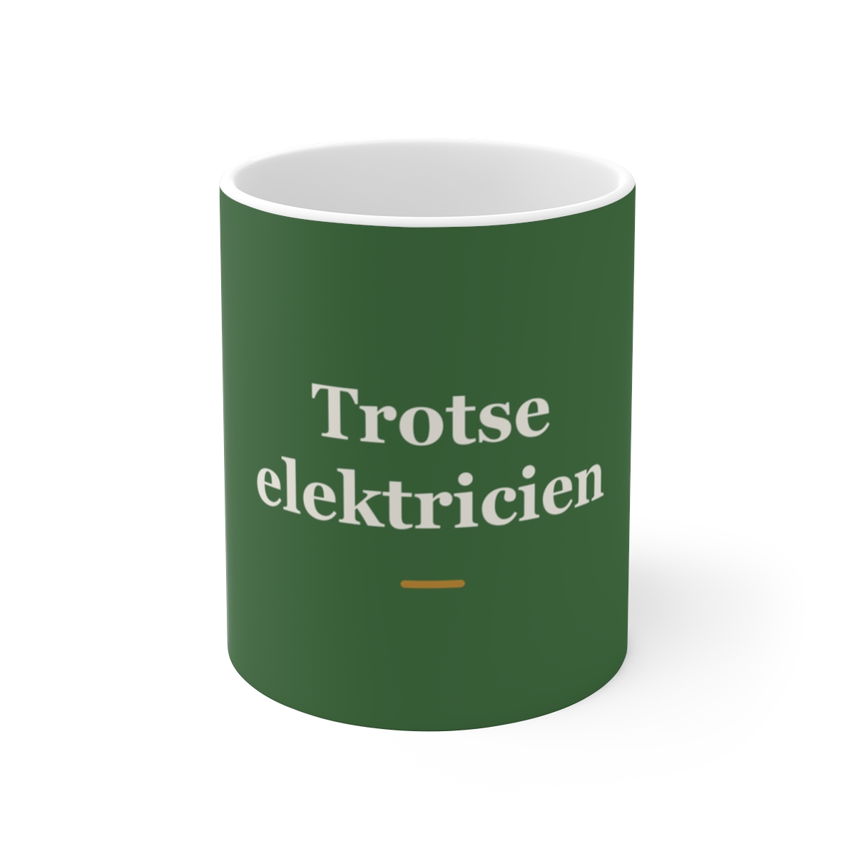 Mok met tekst “Trotse elektricien” — cadeau voor een elektricien