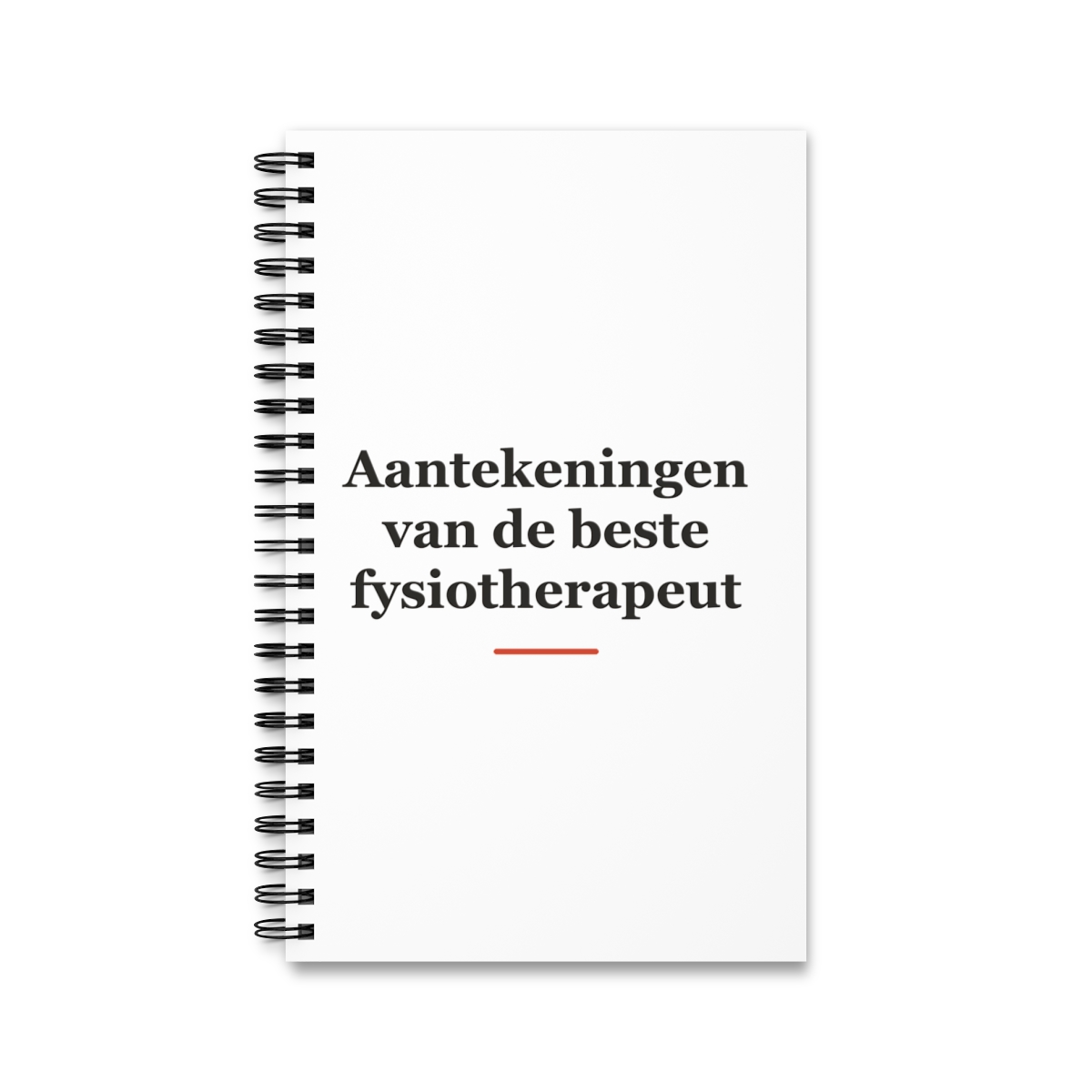Notitieboek met tekst “Aantekeningen van de beste fysiotherapeut” — cadeau voor een fysiotherapeut