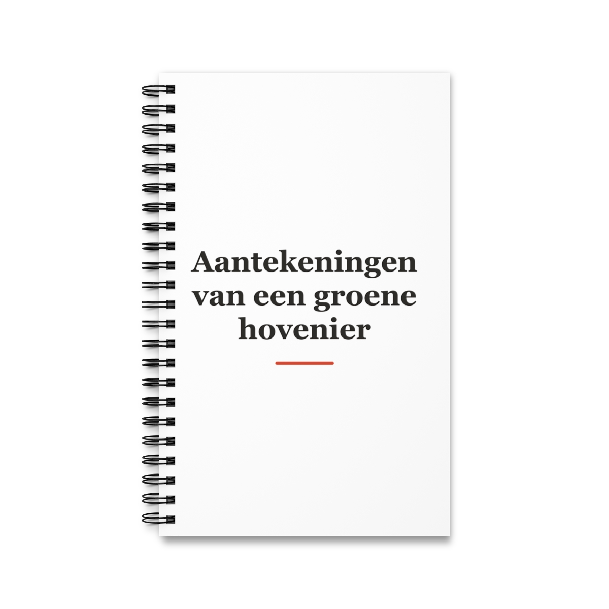 Notitieboek met tekst “Aantekeningen van een groene hovenier” — cadeau voor een hovenier