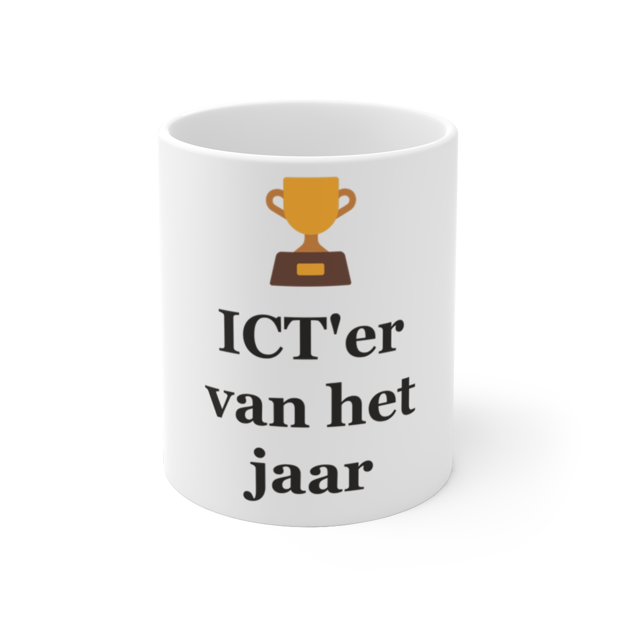 Mok met tekst “ICT'er van het jaar” — cadeau voor een ICT'er