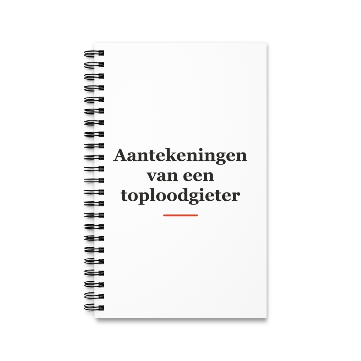 Notitieboek met tekst “Aantekeningen van een toploodgieter” — cadeau voor een loodgieter