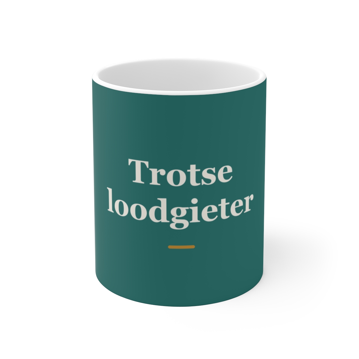 Mok met tekst “Trotse loodgieter” — cadeau voor een loodgieter
