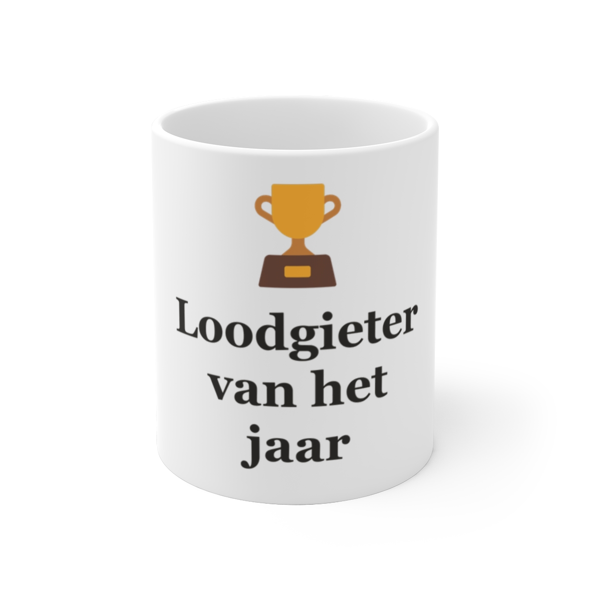 Mok met tekst “Loodgieter van het jaar” — cadeau voor een loodgieter