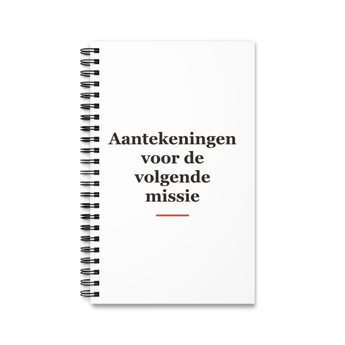 Notitieboek met tekst “Aantekeningen voor de volgende missie” — cadeau voor een militair