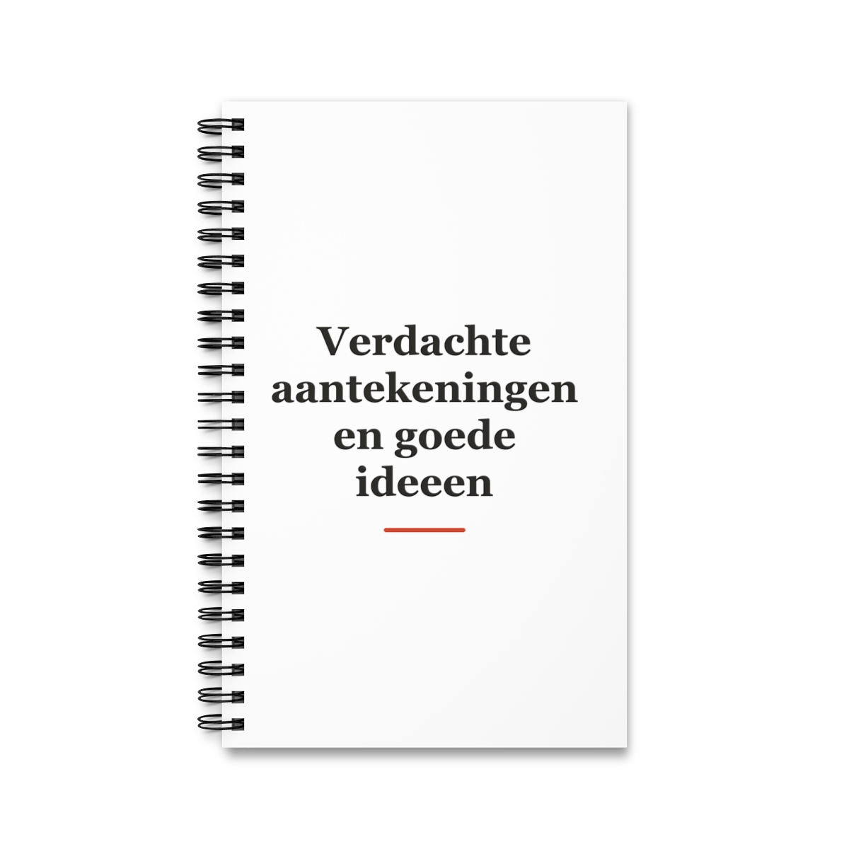 Notitieboek met tekst “Verdachte aantekeningen en goede ideeen” — cadeau voor een politieagent