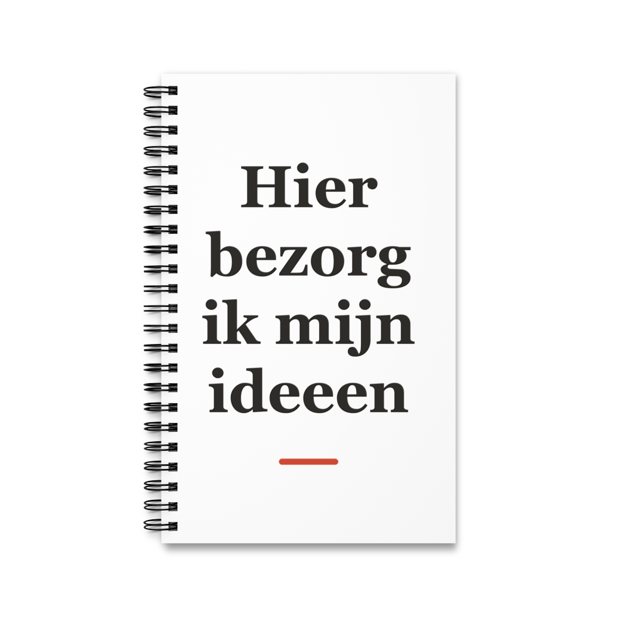 Notitieboek met tekst “Hier bezorg ik mijn ideeen” — cadeau voor een postbode