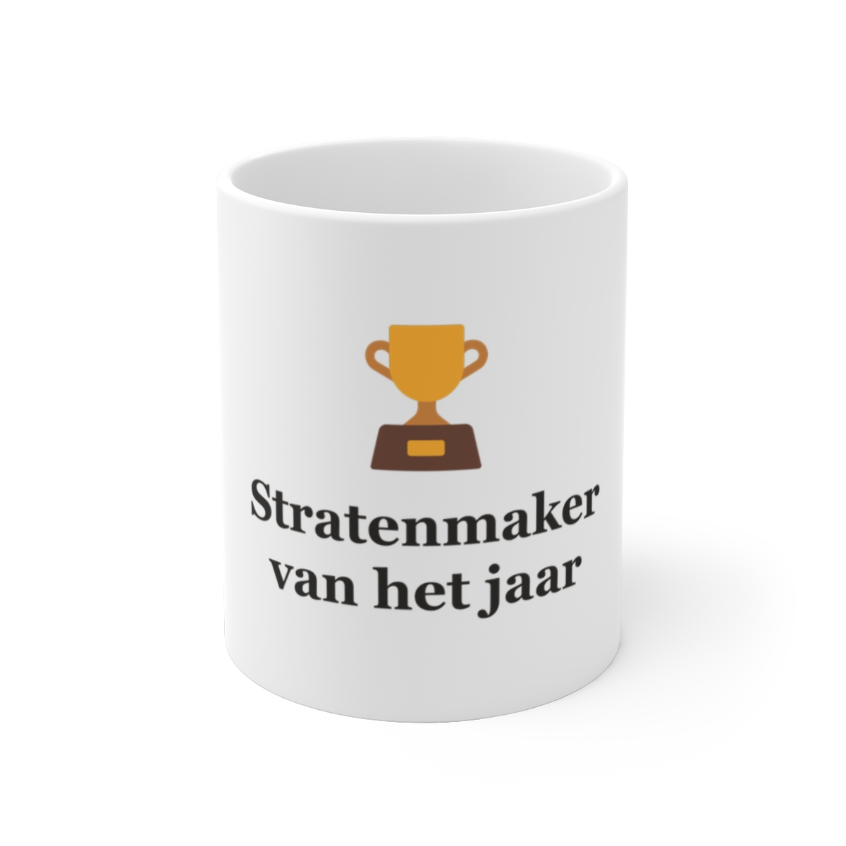 Mok met tekst “Stratenmaker van het jaar” — cadeau voor een stratenmaker