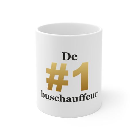 Mok met tekst “De #1 buschauffeur” — cadeau voor een buschauffeur