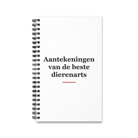 Notitieboek met tekst “Aantekeningen van de beste dierenarts” — cadeau voor een dierenarts