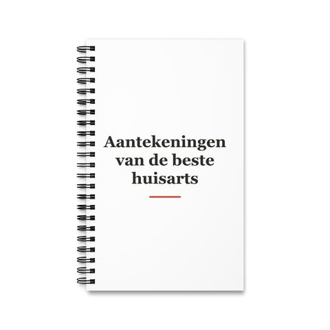 Notitieboek met tekst “Aantekeningen van de beste huisarts” — cadeau voor een huisarts