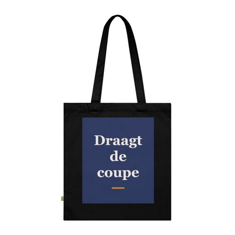 Tote bag met tekst “Draagt de coupe” — cadeau voor een kapper