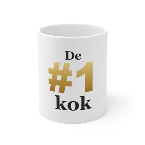 Mok met tekst “De #1 kok” — cadeau voor een kok