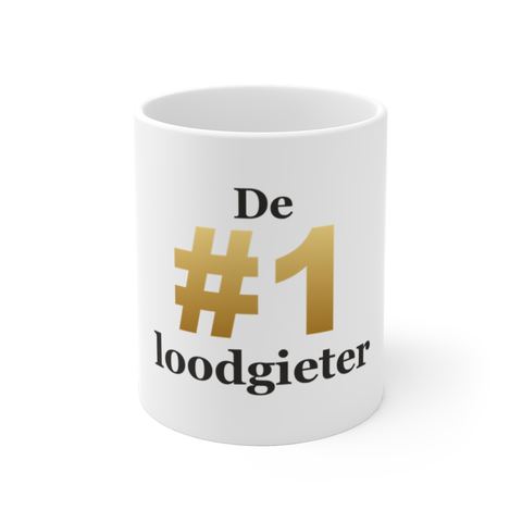 Mok met tekst “De #1 loodgieter” — cadeau voor een loodgieter