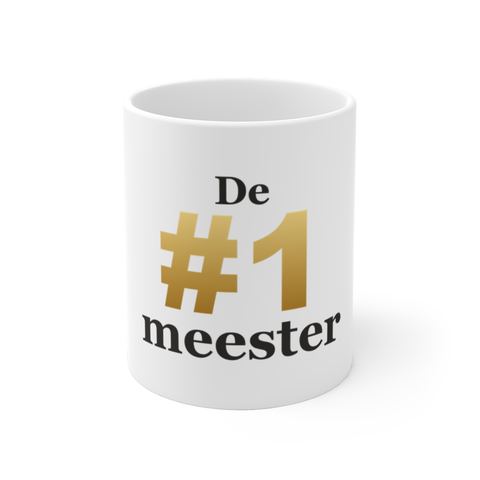 Mok met tekst “De #1 meester” — cadeau voor een meester