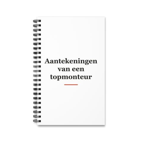 Notitieboek met tekst “Aantekeningen van een topmonteur” — cadeau voor een monteur