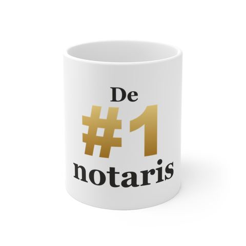 Mok met tekst “De #1 notaris” — cadeau voor een notaris