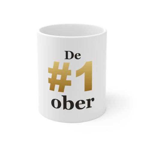 Mok met tekst “De #1 ober” — cadeau voor een ober