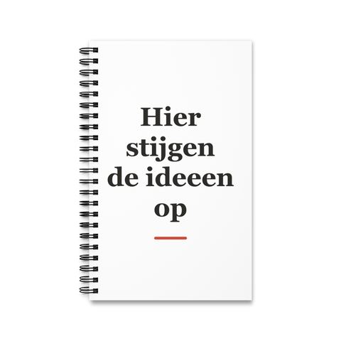 Notitieboek met tekst “Hier stijgen de ideeen op” — cadeau voor een piloot