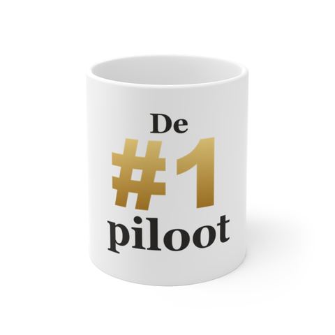 Mok met tekst “De #1 piloot” — cadeau voor een piloot