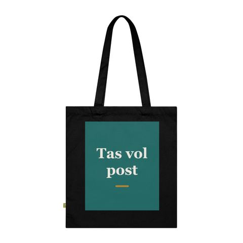 Tote bag met tekst “Tas vol post” — cadeau voor een postbode