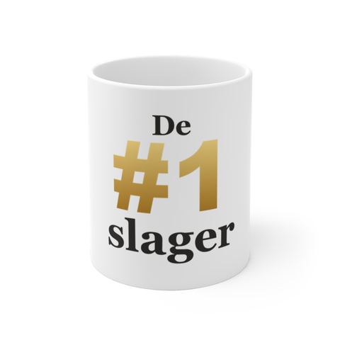 Mok met tekst “De #1 slager” — cadeau voor een slager