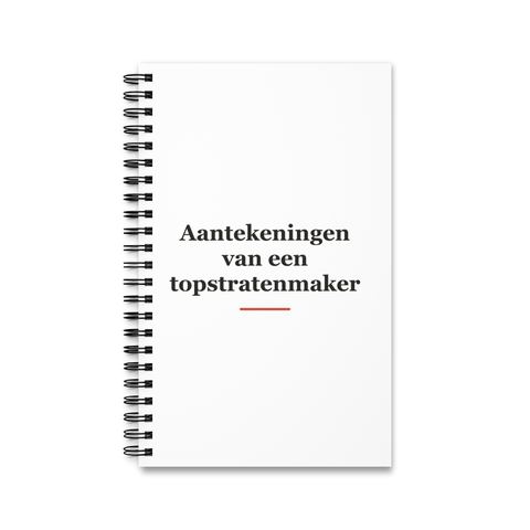 Notitieboek met tekst “Aantekeningen van een topstratenmaker” — cadeau voor een stratenmaker