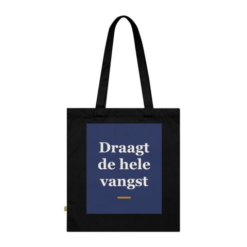 Tote bag met tekst “Draagt de hele vangst” — cadeau voor een visser