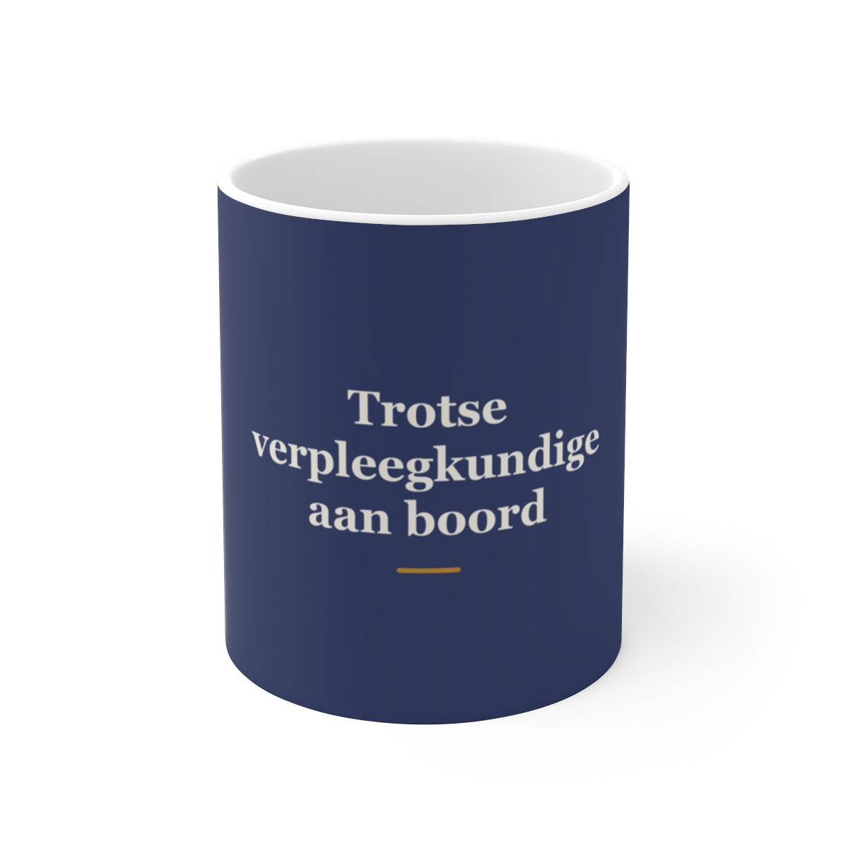 Mok met tekst “Trotse verpleegkundige aan boord” — cadeau voor een verpleegkundige