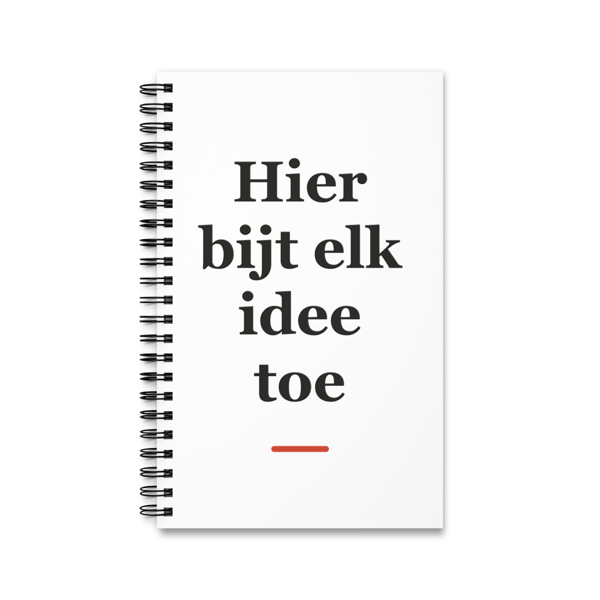 Notitieboek met tekst “Hier bijt elk idee toe” — cadeau voor een visser
