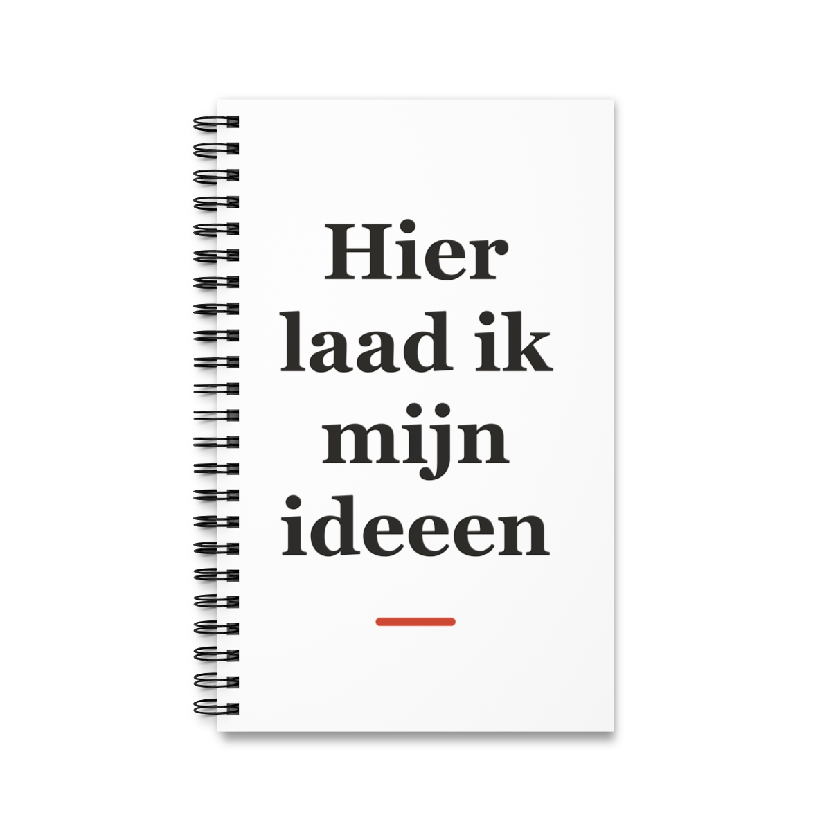 Notitieboek met tekst “Hier laad ik mijn ideeen” — cadeau voor een vrachtwagenchauffeur